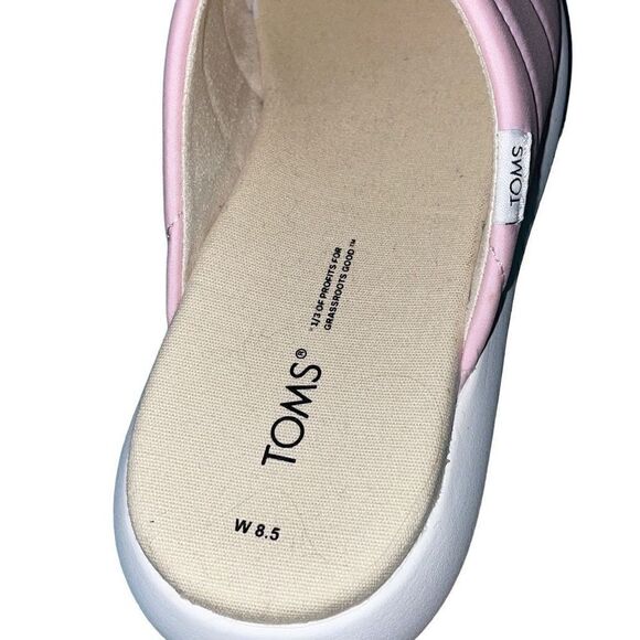 NWT Toms Alpargata Mallow Mule Matte Woven, Size 8.5 in Chalky Pink - Picture 3 of 5